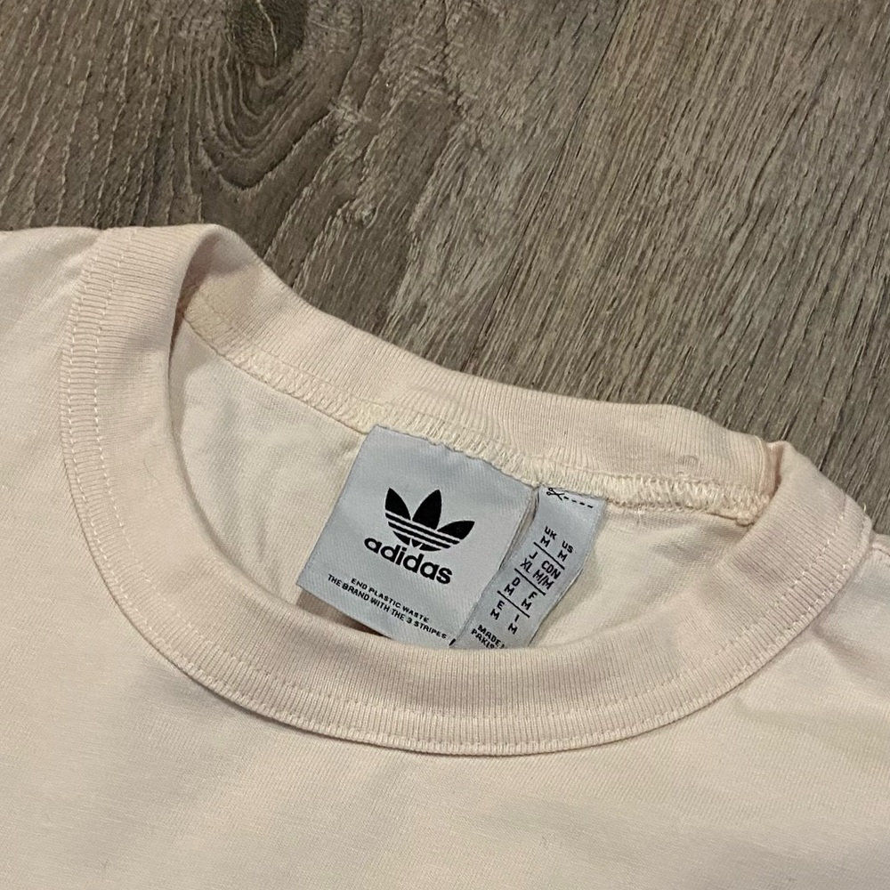Adidas Originals Cream 3-Stripe Tee | Men’s Medium Cotton T-Shirt - Picture 5 of 5